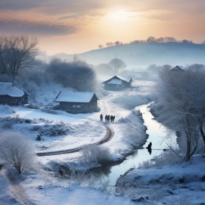 雪山，雪景，乡村08