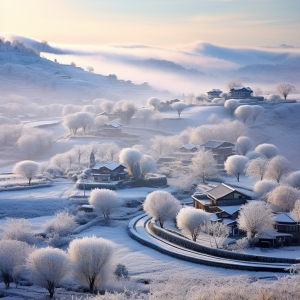 雪山，雪景，乡村05