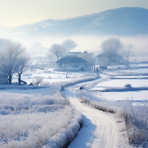 雪山，雪景，乡村06